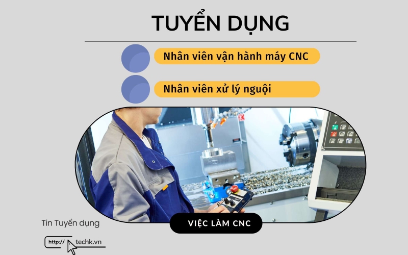 Nhân viên vận hành máy CNC và nhân viên xử lý nguôi